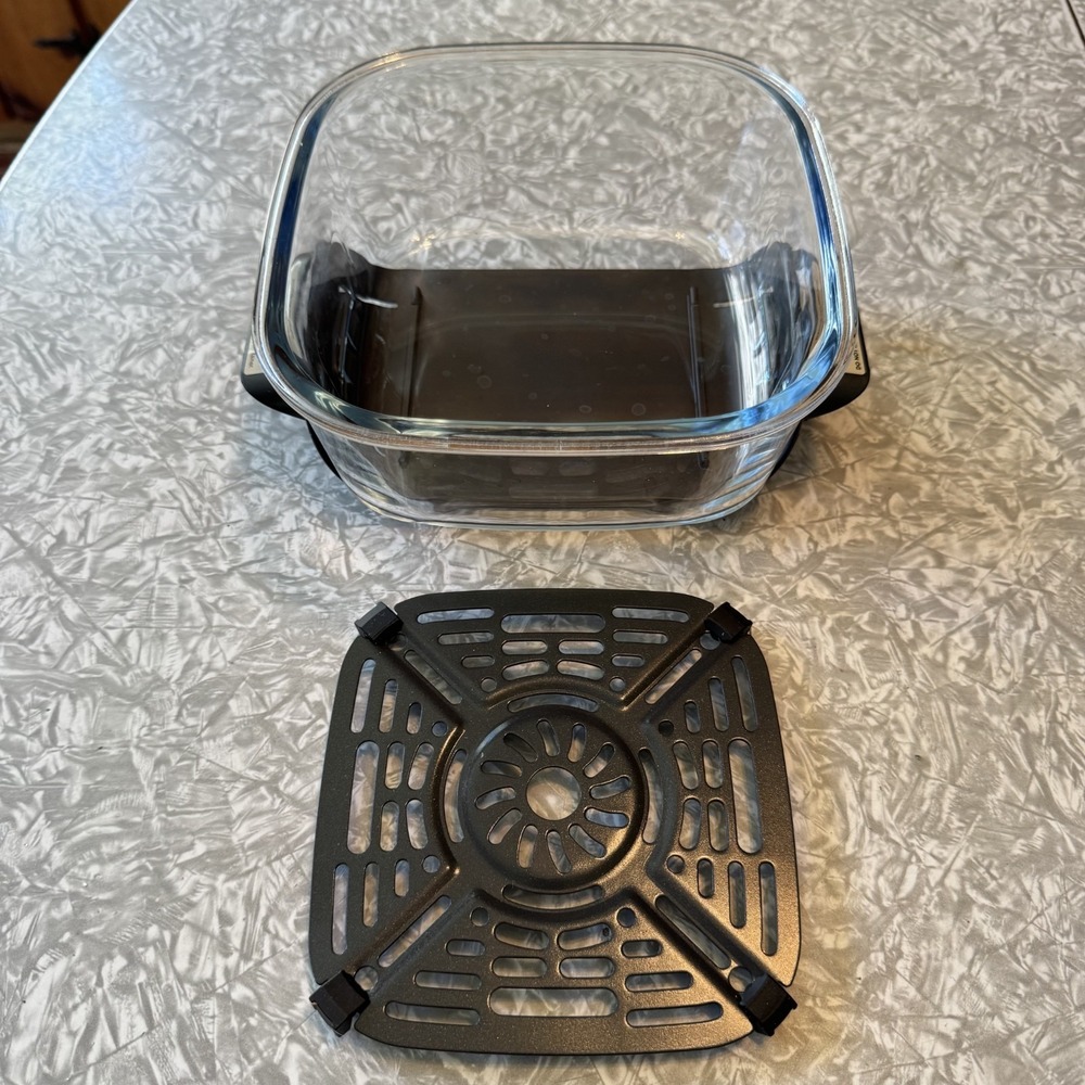Ninja FN101GY Crispi Small 6 Cup Glass Container Dish and Crisper Plate Only